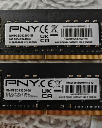 RAM PNY 16GB (2x8GB) DDR4 3200MHz SO-DIMM Notebook
