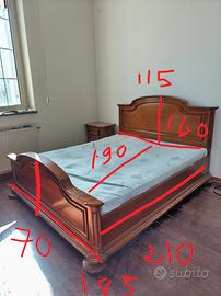 Struttura letto matrimoniale in legno