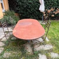 Tavolo  + 4 sedie in ferro battuto