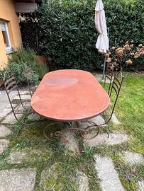 Tavolo  + 4 sedie in ferro battuto