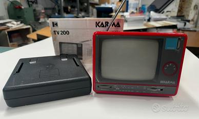 tv portatile vintage bianco nero