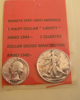 Monete Stati uniti America  Half-dollar e quarter-