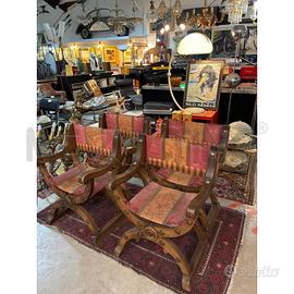 SAVONAROLA D'EPOCA IN NOCE E TESSUTO OCRA E ROSSO