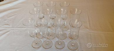 Servizio 11 flutes  in cristallo per champagne