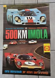 1970 manifesto corsa auto Imola 500 90x60 Ferrari