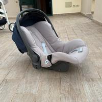 Trio inglesina blu, beige e bianco