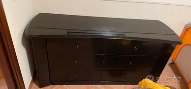 Mobile/cassettiera in legno nera