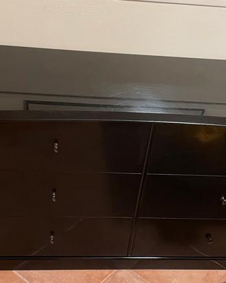 Mobile/cassettiera in legno nera