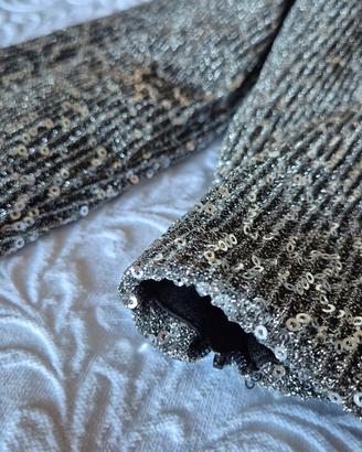 Splendido top Zara argento con paillettes 