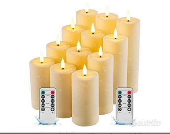 Set di candele a led per esterni senza fiamma
