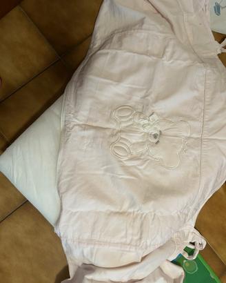 Paracolpi nanan con imbottitura per lettino rosa