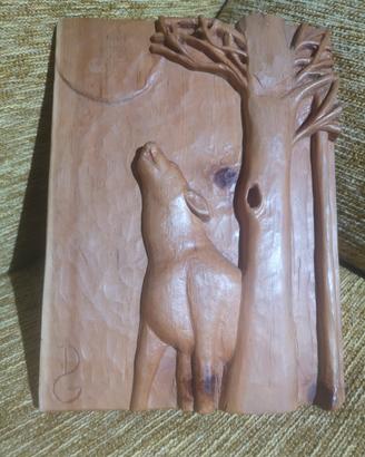 quadretto intagliato in legno 