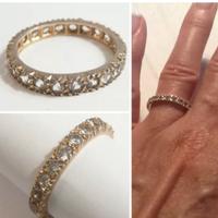 Anello Fede eternity oro giallo zirconi