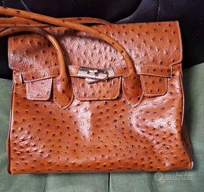 Borsa Vera Pelle Struzzo Vintage Made in Italy