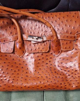 Borsa Vera Pelle Struzzo Vintage Made in Italy