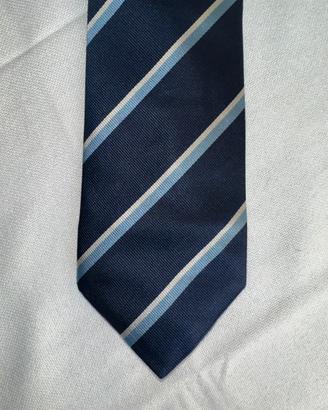 Cravatta Ingram originale blu a righe in seta