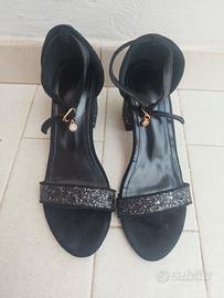 sandalo nero brillantinato n 39