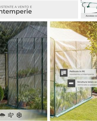 serra giardino acciaio porta uv 4 ripiani