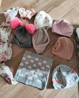 set cappelli guanti sciarpa per bambina 