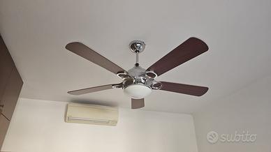 Un ventilatore da soffitto con luce