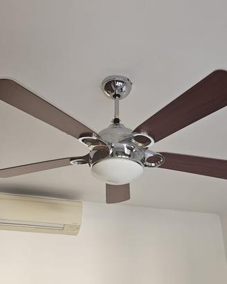 Un ventilatore da soffitto con luce