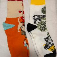 Set 2 Paia Calze Chiare Animali – Gatto & Zebra