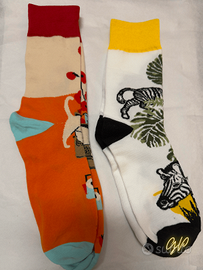 Set 2 Paia Calze Chiare Animali – Gatto & Zebra