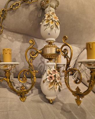 lampadario di porcellana di Capodimonte 