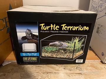 vasca per tartarughe con 2 finte rocce