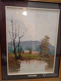 Quadro dipinto paesaggio d'autore firmato G. Corsi