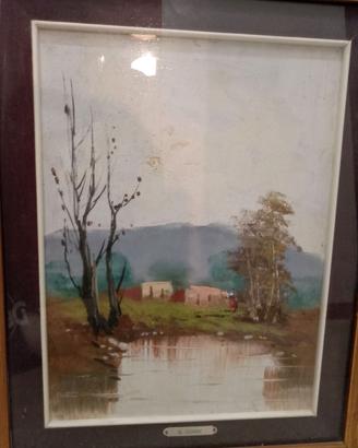 Quadro dipinto paesaggio d'autore firmato G. Corsi