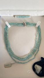 Collana Acquamarina naturale