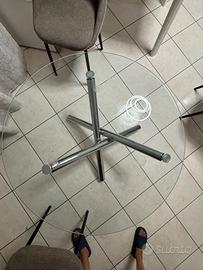 Tavolo rotondo vetro 110 cm base cromata