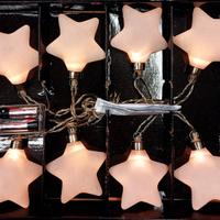 Luci di Natale Stelle Bianche LED a pila anni '80