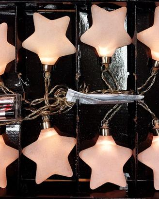 Luci di Natale Stelle Bianche LED a pila anni '80