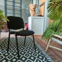 N 7 sedie in metallo e stoffa