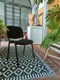 N 7 sedie in metallo e stoffa