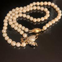 Collana vintage perle e oro 18 carati 750