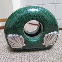 Porta carte  in rettile e argento 800