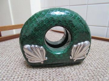 Porta carte  in rettile e argento 800