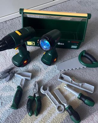 Set attrezzi giocattolo Bosch con valigetta