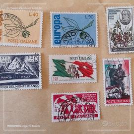 7 francobolli italiani usati del 1965