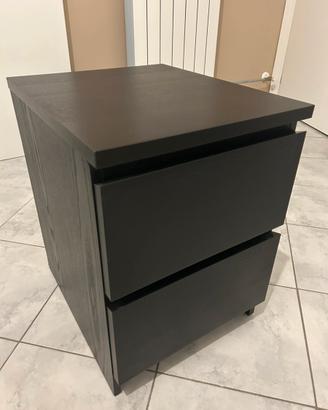 Comodino IKEA MALM marrone-nero COME NUOVO