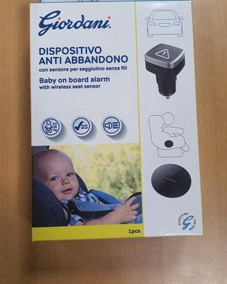 Dispositivo anti abbandono con sensore per seggiol