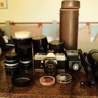 Reflex analogica Petri FT II con obiettivi Tamron