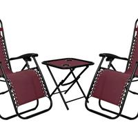 Set 2 Pezzi Sdraio + Tavolino da esterno