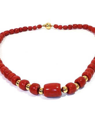 Collana in corallo sciacca con chiusura in oro