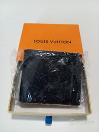 Portafoglio Stile Vuitton Monogram Nero