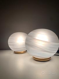 Coppia lampade in vetro di modernariato