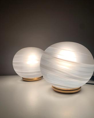 Coppia lampade in vetro di modernariato